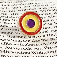 Pin „InterBrigaden / Rot - Gelb - Lila" [Kokarde]