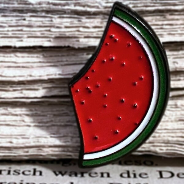 Pin „Wassermelone / Palästina“ [Schwarz / Weiss / Grün / Rot]
